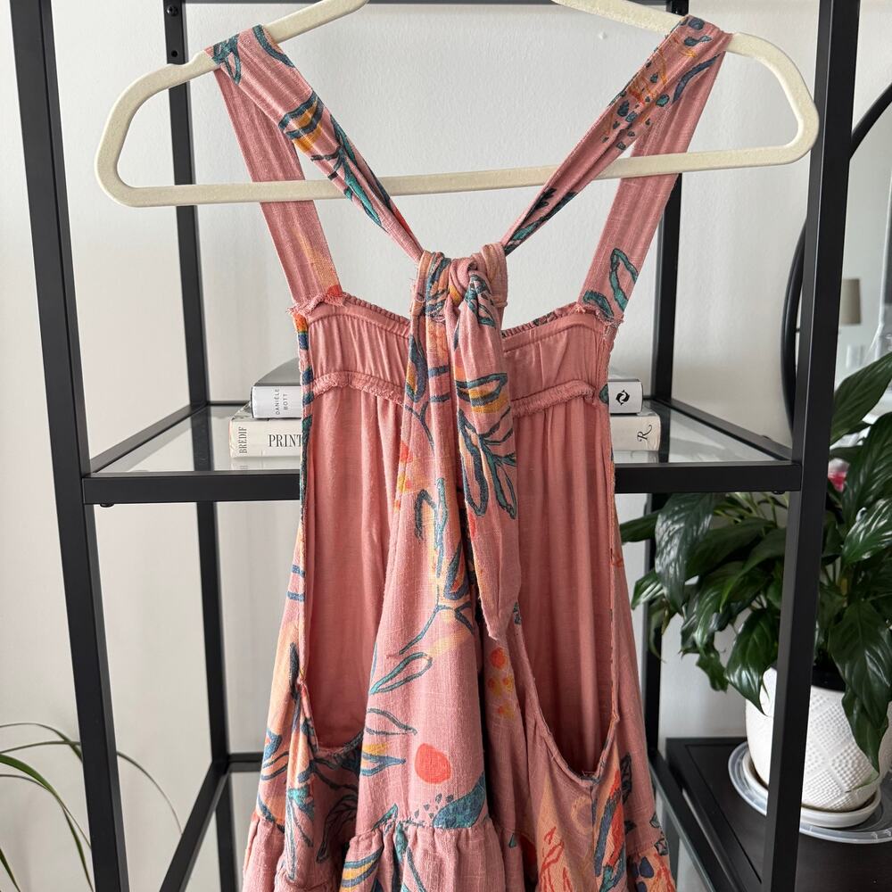 Free People Anita Desert Rose Combo Floral Ruffled Tiered Maxi Dress Size Small - Picture 7 of 12